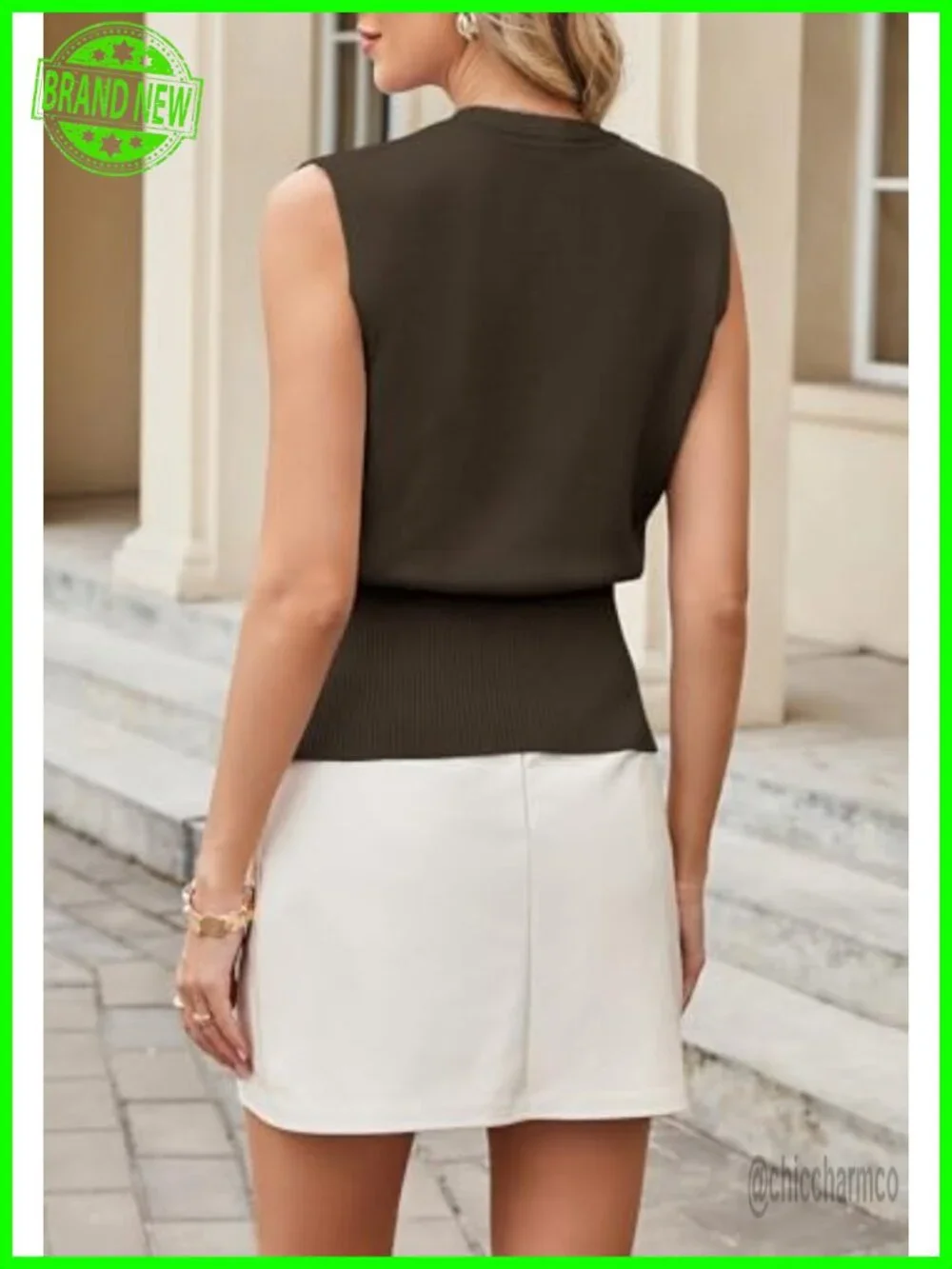Women's Button Up V-Neck Knit Vest Sleeveless Cardigan Tank